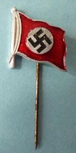 Third Reich : Early Nazi Sympathisers' Party-flag Stick-pin Lapel-badge.