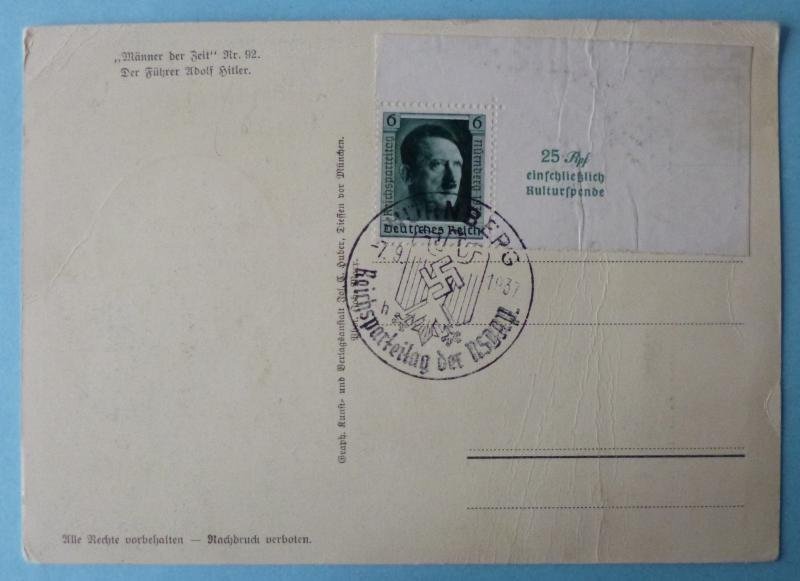 Third Reich : Portrait Photo Postcard of Adolf Hitler. — image 2