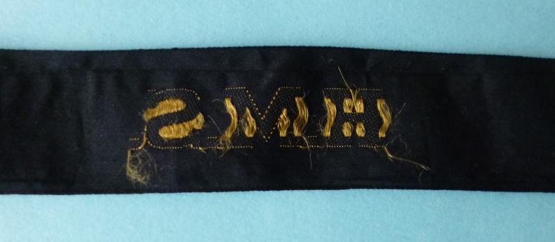 WW2 Royal Navy 'H.M.S' Cap-tally. — image 2