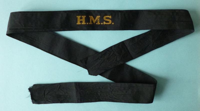 WW2 Royal Navy 'H.M.S' Cap-tally. — image 3