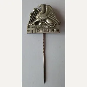 Third Reich : Badische Sängerbund 3rd -Pattern Membership Stick-pin Lapel-badge.