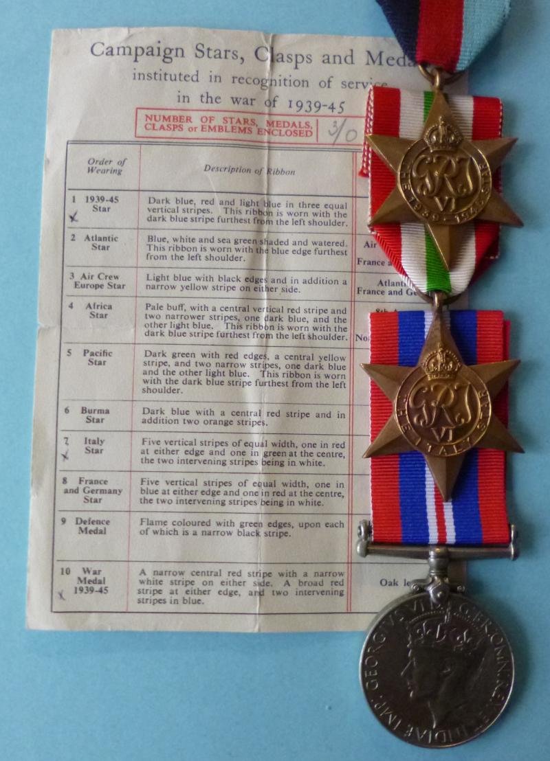WW2 Army Campaign Medals with Award Chit. — image 3