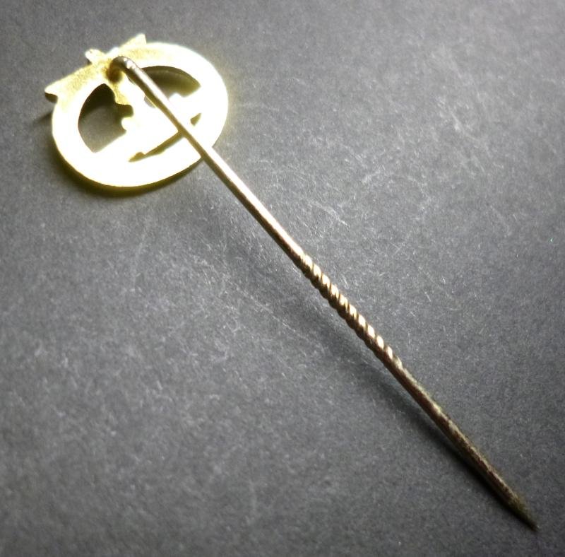 Third Reich : Kriegsmarine U-Boot-Kriegsabzeichen (U-Boat War-badge) Stickpin Miniature Lapel-badge. — image 3