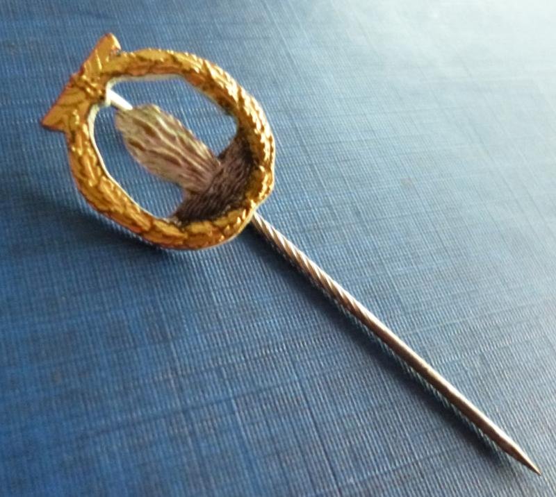 Third Reich : Kriegsmarine Minensucher-Kriegsabzeichen Miniature Stick-pin Lapel-badge. — image 2