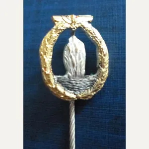 Third Reich : Kriegsmarine Minensucher-Kriegsabzeichen Miniature Stick-pin Lapel-badge.