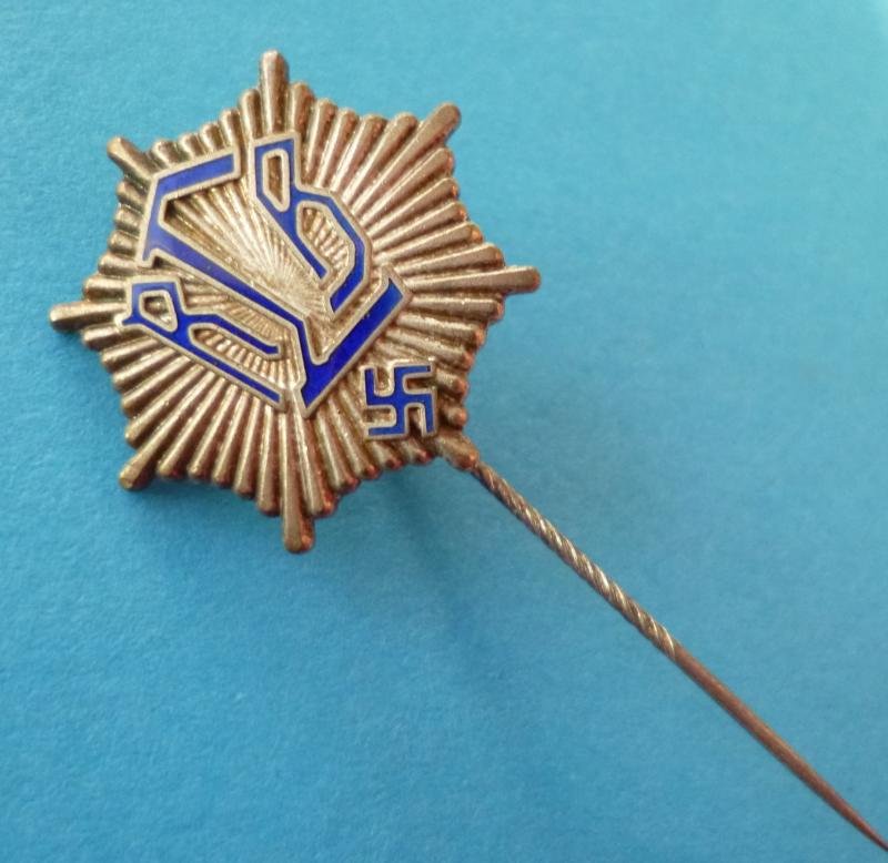 Third Reich : Reichsluftschutzbund (RLB) 1st Pattern Membership Stick-pin Lapel-badge. — image 2