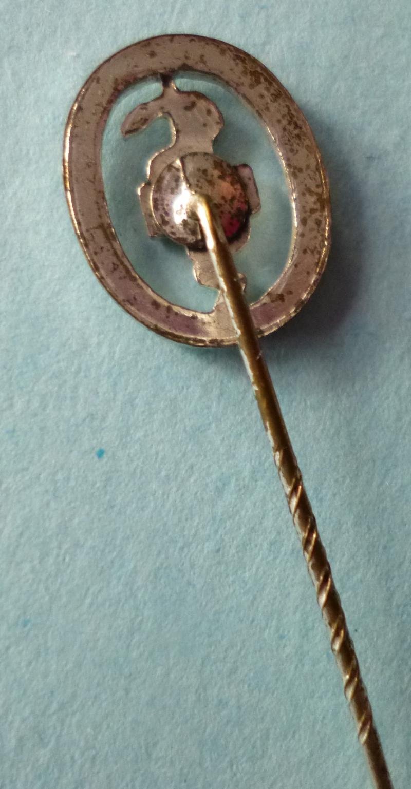 BRD : Bavarian Red Cross Proficiency Award-badge in Silver Stickpin Miniature Lapel-badge. — image 3