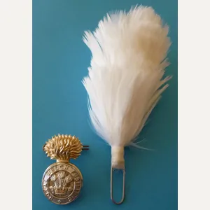 Royal Welsh Fusiliers Staybrite Cap-badge with White Feather Hackle together …