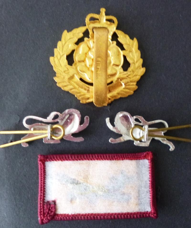 Duke of Lancaster's Regiment (King's, Lancashire and Border) Set of Gilt & Enamel Cap Badge, Pair of Collar -badges and TRF. — image 3