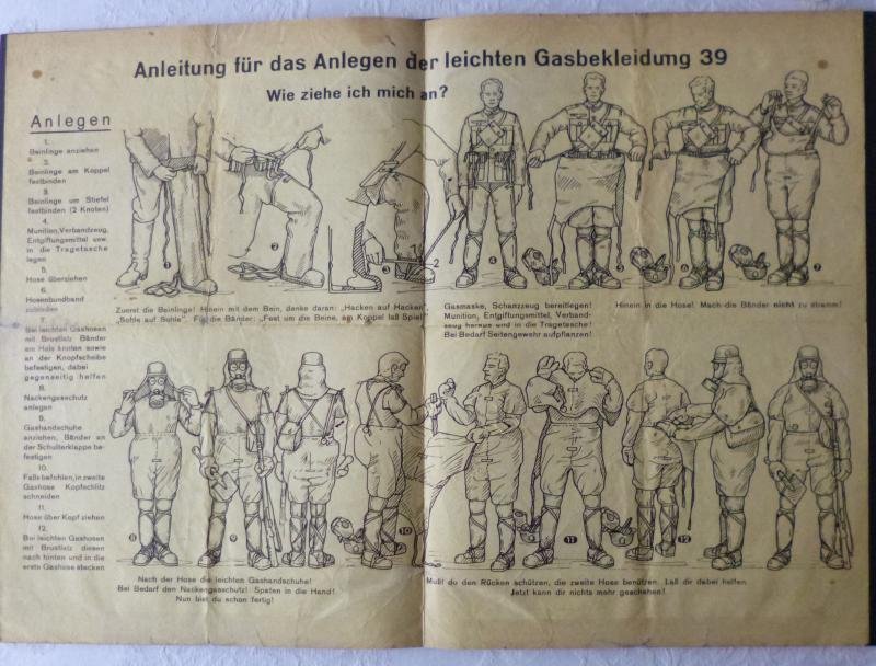 Third Reich : Wehrmacht Instruction Leaflet for wearing the Light Gas-clothing 39. — image 2