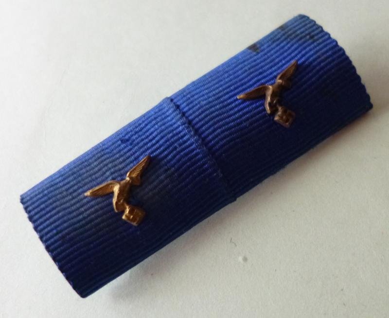 Third Reich : Luftwaffe Medal Ribbon-bar with Two Ribbons. — image 2