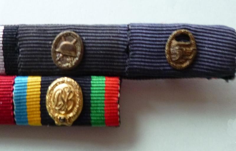 Third Reich / BRD : Wehrmacht Heer (Army) Panzer Veteran's Six-ribbon 1957-pattern Ribbon-bar. — image 2