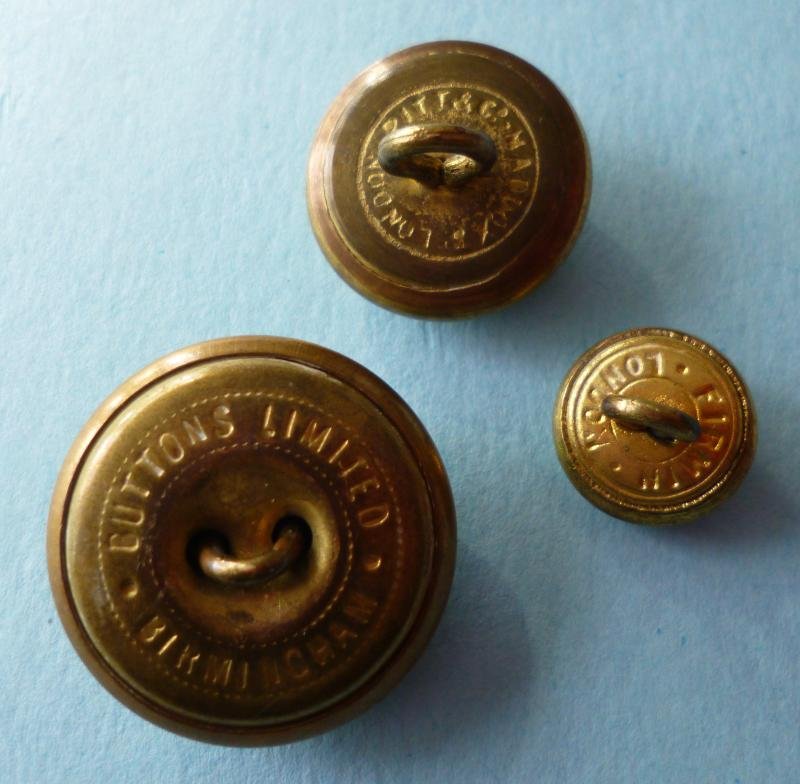 Three Bedfordshire & Hertfordshire Regimental Brass Buttons. — image 2