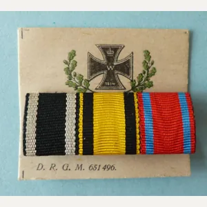 Imperial : German WW1 Württemberg Medal-ribbon Bar withThree Ribbons on …