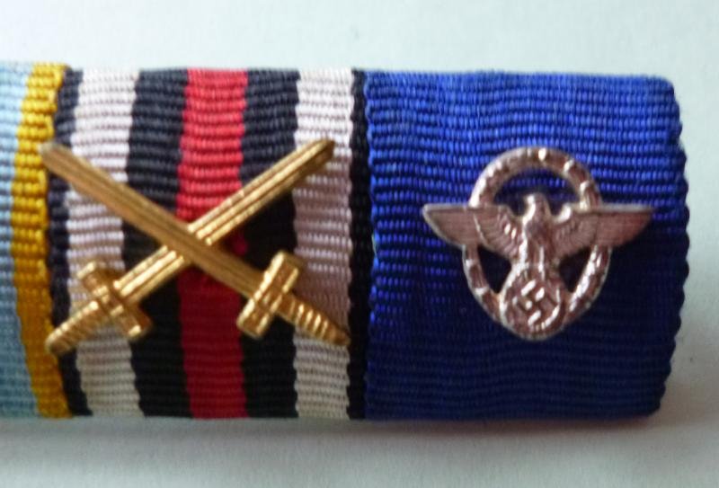 Third Reich : Polizei Medal Ribbon-bar with Four Ribbons. — image 2