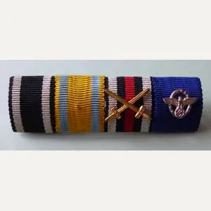 Third Reich : Polizei Medal Ribbon-bar with Four Ribbons.