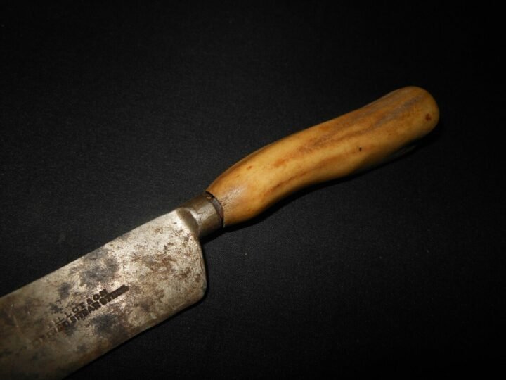 Vintage 18th Century – STAG ANTLER HANDLE DINNER KNIFE – SHEFFIELD – EXCELLENT! — image 3