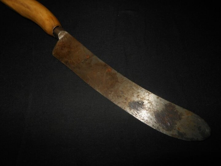 Vintage 18th Century – STAG ANTLER HANDLE DINNER KNIFE – SHEFFIELD – EXCELLENT! — image 8