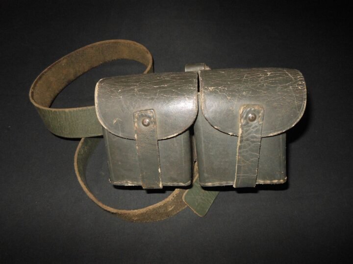 WW2 Royal Italian Army – M1907 CARCANO LEATHER AMMUNITION POUCH & BELT – NICE! — image 2