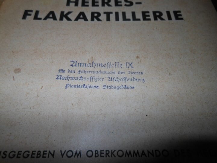 WW2 German Army Air Force – FLAK ARTILLERY HANDBOOK – UNIT MARKED – RARE! — image 4