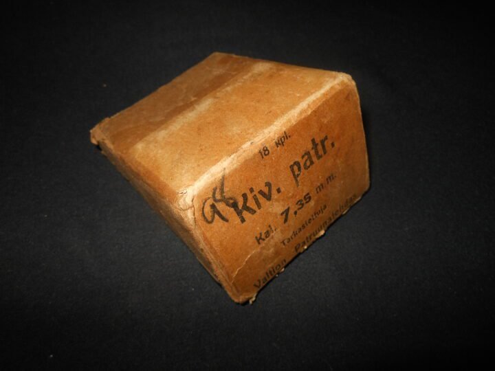 Finnish Army Carcano – 7.35x51mm AMMUNITION IN ORIGINAL BOX – 1939 – NICE! — image 2