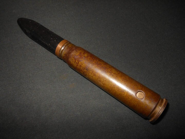 WW2 US Army Navy 20mm 20×110 Oerlikon / Hispano – AA BLANK TRAINING ROUND – VERY NICE! — image 2