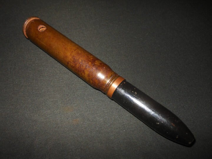 WW2 US Army Navy 20mm 20×110 Oerlikon / Hispano – AA BLANK TRAINING ROUND – VERY NICE! — image 3