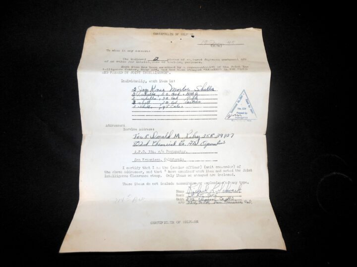 WW2 US Army Veteran Bring Backs – JAPANESE MORTAR AND US AMMUNITION – 802nd CHEMICAL COMPANY – GUAM – NICE! — image 23