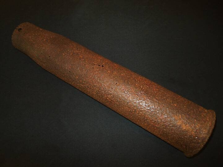 WW2 German Luftwaffe Wehrmacht – 7.5cm STEEL SHELL CASING – KURLAND – PaK39 KwK40 – NICE! — image 2