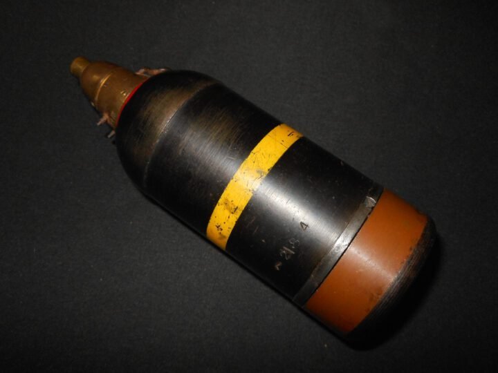 WW2 Imperial Japanese Army – MODEL 89 KNEE MORTAR ROUND – INERT – SUPERB! — image 2