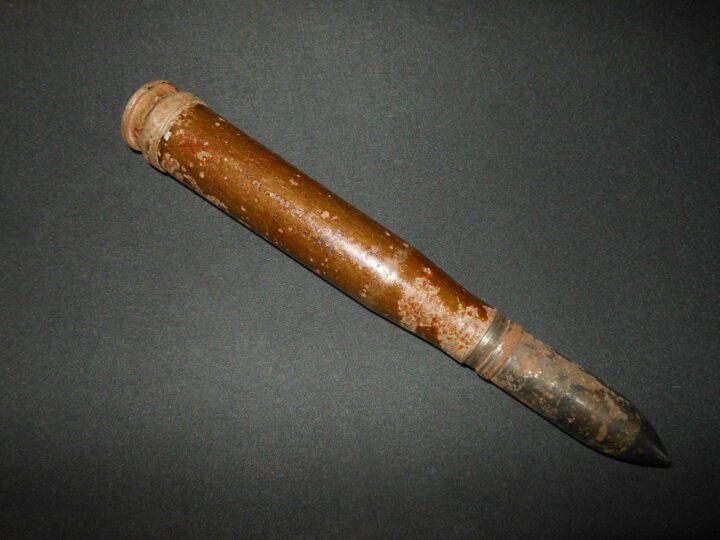 WW2 Italian Army 20mm 20×138 Breda 20/65 mod.35 – COMPLETE AP ROUND & SHELL – NICE! — image 3