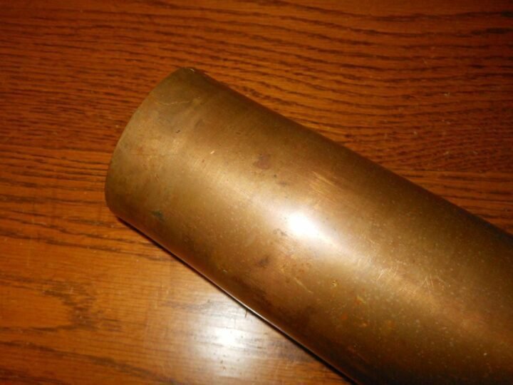 WW2 Swedish / Finnish Army Air Force – 76.2mm x 605R Bofors M/27 (76 ItK/27 BK) – BRASS SHELL CASING – RARE! — image 3
