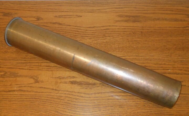 WW2 Swedish / Finnish Army Air Force – 76.2mm x 605R Bofors M/27 (76 ItK/27 BK) – BRASS SHELL CASING – RARE! — image 6