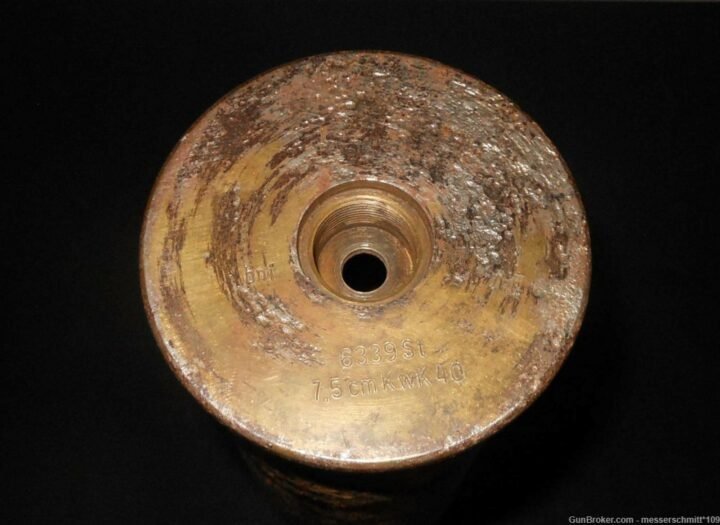 WW2 German Wehrmacht – 7.5cm KwK40 COMPLETE AP ROUND & SHELL CASING – PaK39 KwK40 – NICE! — image 12