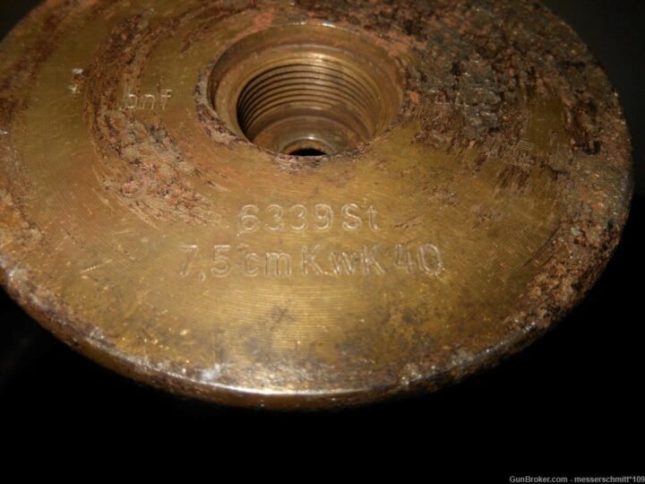 WW2 German Wehrmacht – 7.5cm KwK40 COMPLETE AP ROUND & SHELL CASING – PaK39 KwK40 – NICE! — image 13
