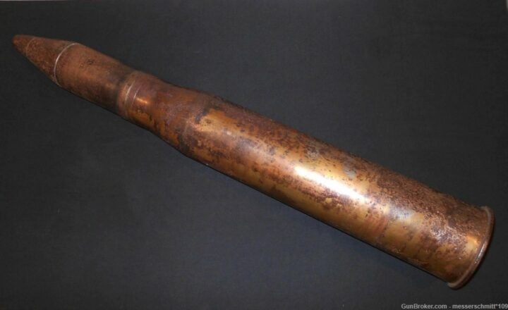 WW2 German Wehrmacht – 7.5cm KwK40 COMPLETE AP ROUND & SHELL CASING – PaK39 KwK40 – NICE! — image 2