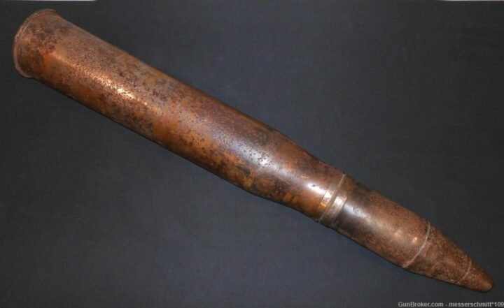 WW2 German Wehrmacht – 7.5cm KwK40 COMPLETE AP ROUND & SHELL CASING – PaK39 KwK40 – NICE! — image 4