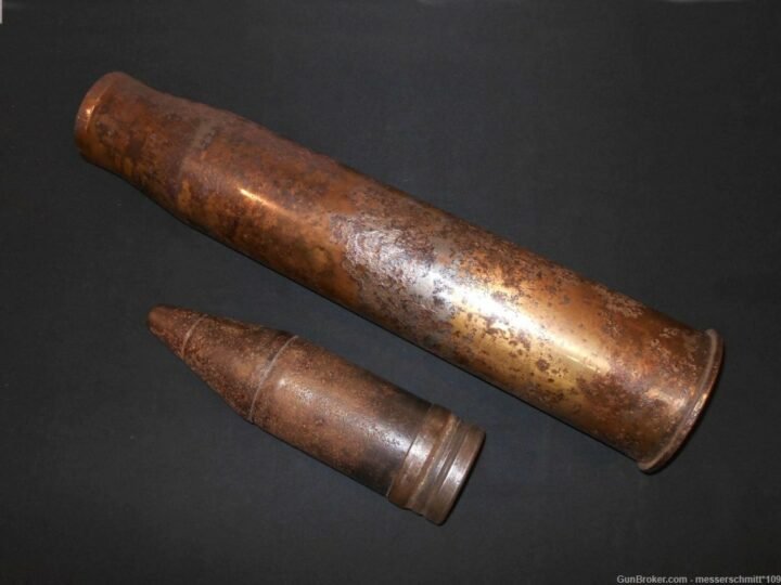 WW2 German Wehrmacht – 7.5cm KwK40 COMPLETE AP ROUND & SHELL CASING – PaK39 KwK40 – NICE! — image 6