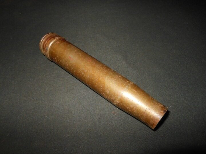 WW2 German Kriegsmarine 20mm 20×138 FlaK 30/38 – BRASS SHELL CASING #2 – VERY NICE! — image 3