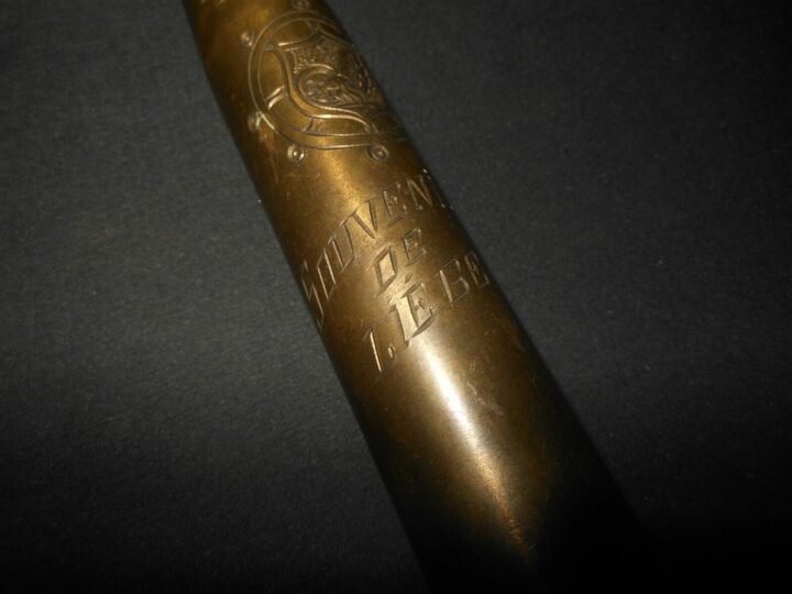 WW II US Army Air Force – GERMAN 20mm FlaK TRENCH ART BRASS CASING – SUPERB! — image 12