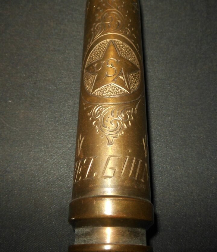 WW II US Army Air Force – GERMAN 20mm FlaK TRENCH ART BRASS CASING – SUPERB! — image 7