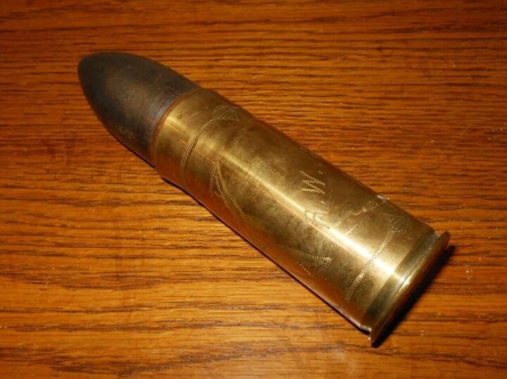 WW1 German Army – 3.7cm INFANTERIEGESCHUTZ M.15 – TRENCH ART ROUND – VERY NICE! — image 2