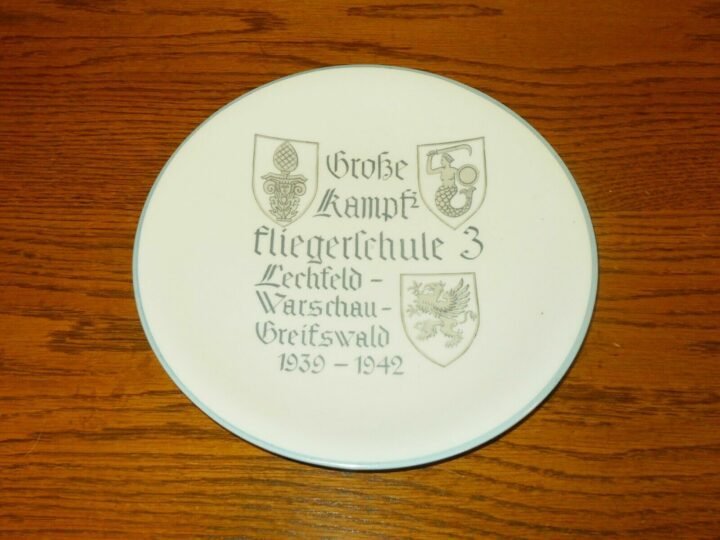 WW2 German Luftwaffe Ceramic Plate – GROSS KAMPFFLIEGERSCHULE 3 – RARE! — image 2