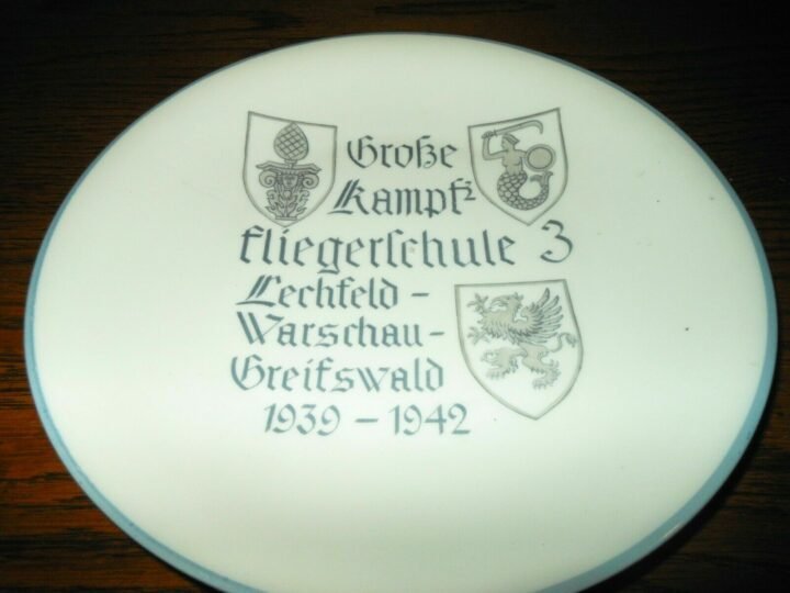 WW2 German Luftwaffe Ceramic Plate – GROSS KAMPFFLIEGERSCHULE 3 – RARE! — image 3