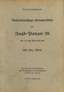 WW2 German Wehrmacht Jagdpanzer 38 – HETZER MANUALS & HANDBOOKS …