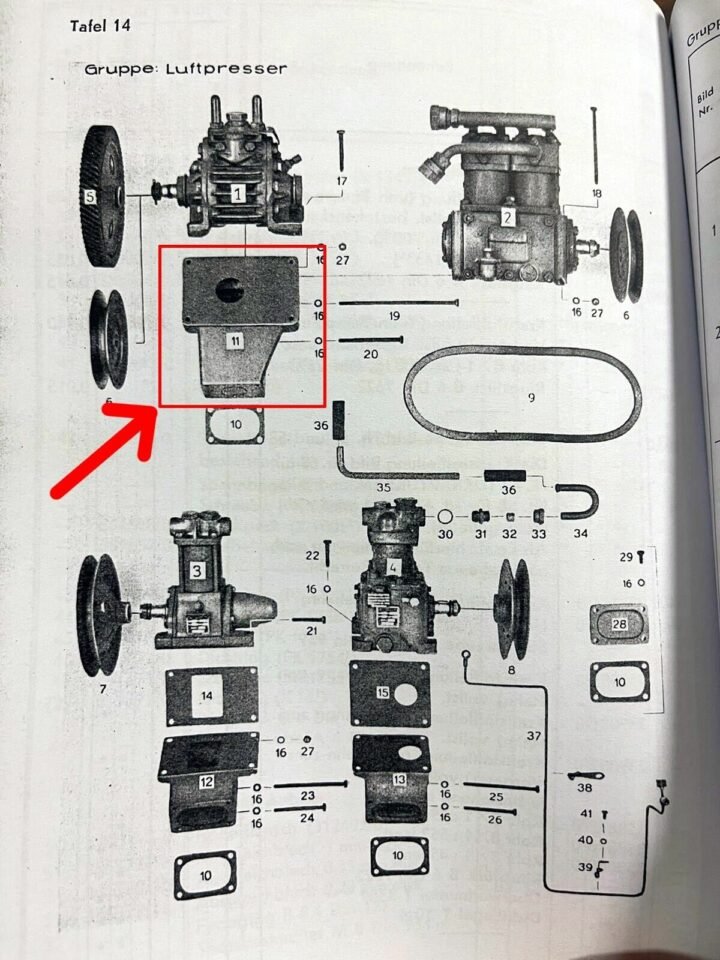 WW II German Luftpresser – AIR COMPRESSOR MOUNT – MAYBACH HL54 / 62 Sd.Kfz RARE — image 6