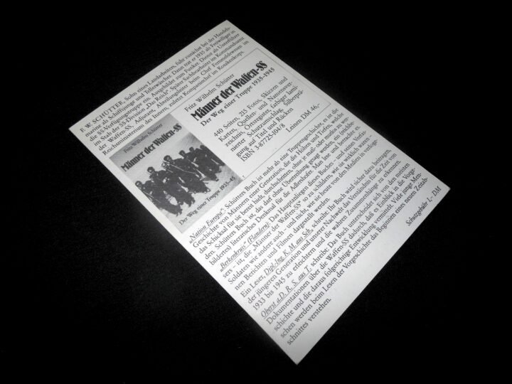 WW2 German Waffen SS – HAUPTSTURMFUHRER FRITZ FILWHLEM SCHUTTER – SIGNED POSTCARD – NICE! — image 4