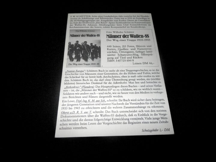 WW2 German Waffen SS – HAUPTSTURMFUHRER FRITZ FILWHLEM SCHUTTER – SIGNED POSTCARD – NICE! — image 5