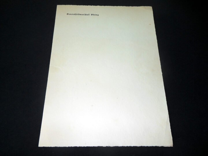 WW2 German NSDAP – REICHSMARSCHALL HERMANN GOERING – OFFICIAL LETTERHEAD – RARE! — image 2
