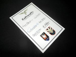 WW2 German Luftwaffe – FIGHTER PILOT AUTOGRAPHS x6 GROUPING CARD …